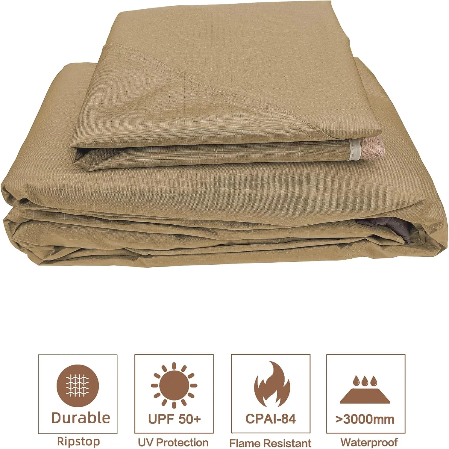 SCOCANOPY Beige Ripstop Replacement Top for Lowe's Allen Roth 10X12 Gazebo Model #GF-12S004B-1/ GF-12S004BTO