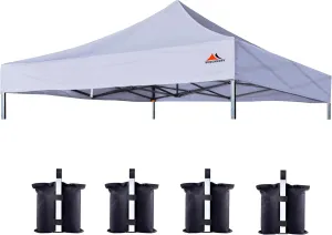 SCOCANOPY Commercial 10x10 Replacement Canopy Top, Light Grey, Waterproof, UV Protection, Fits Most Standard Canopy Frames, Includes 4 Weight Bags