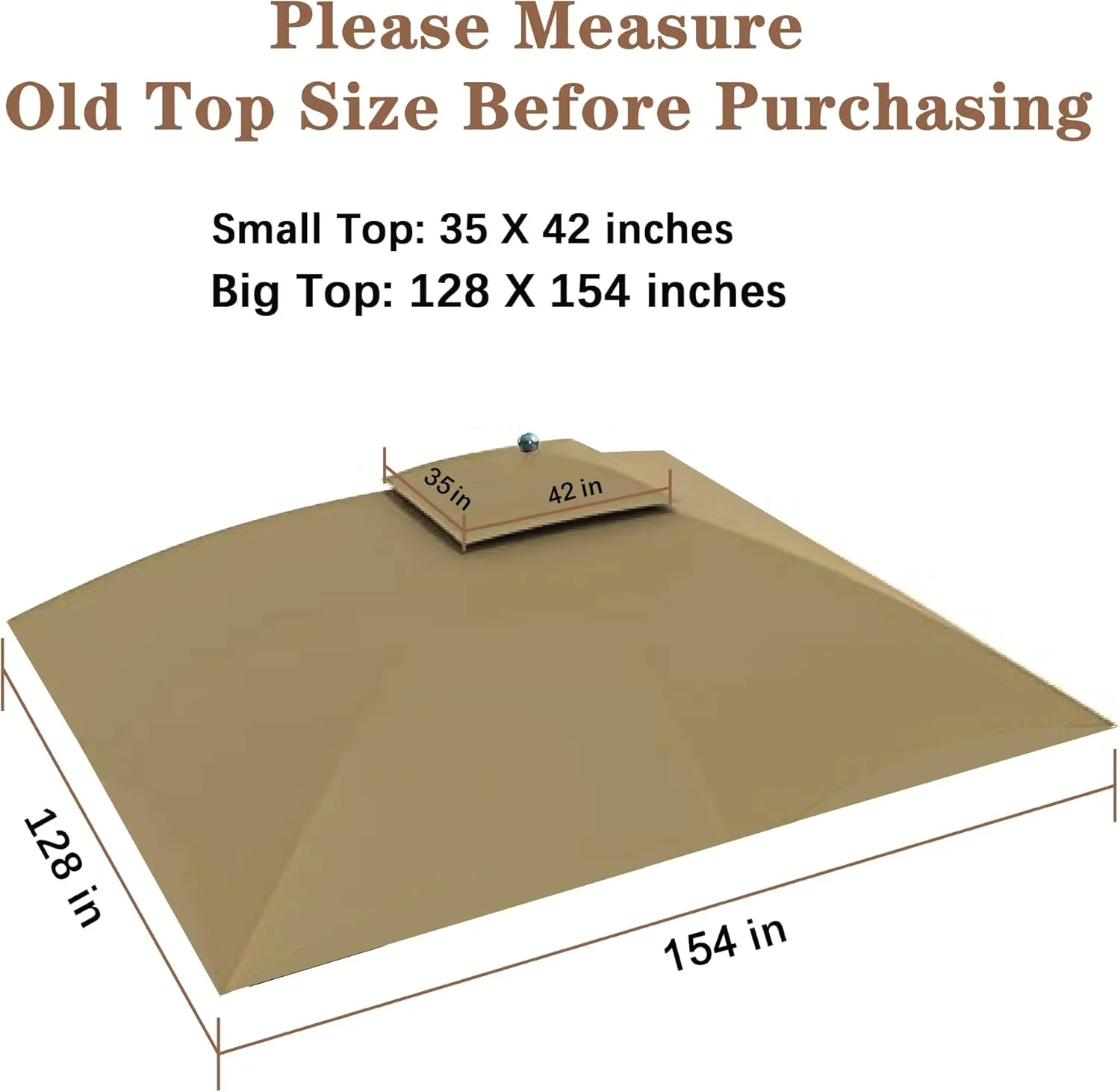 SCOCANOPY Replacement Canopy Cover for Windsor Gazebo L-GZ717PST-C, 810213583,South Hampton Gazebo L-GZ659PST A111011500 (Beige)