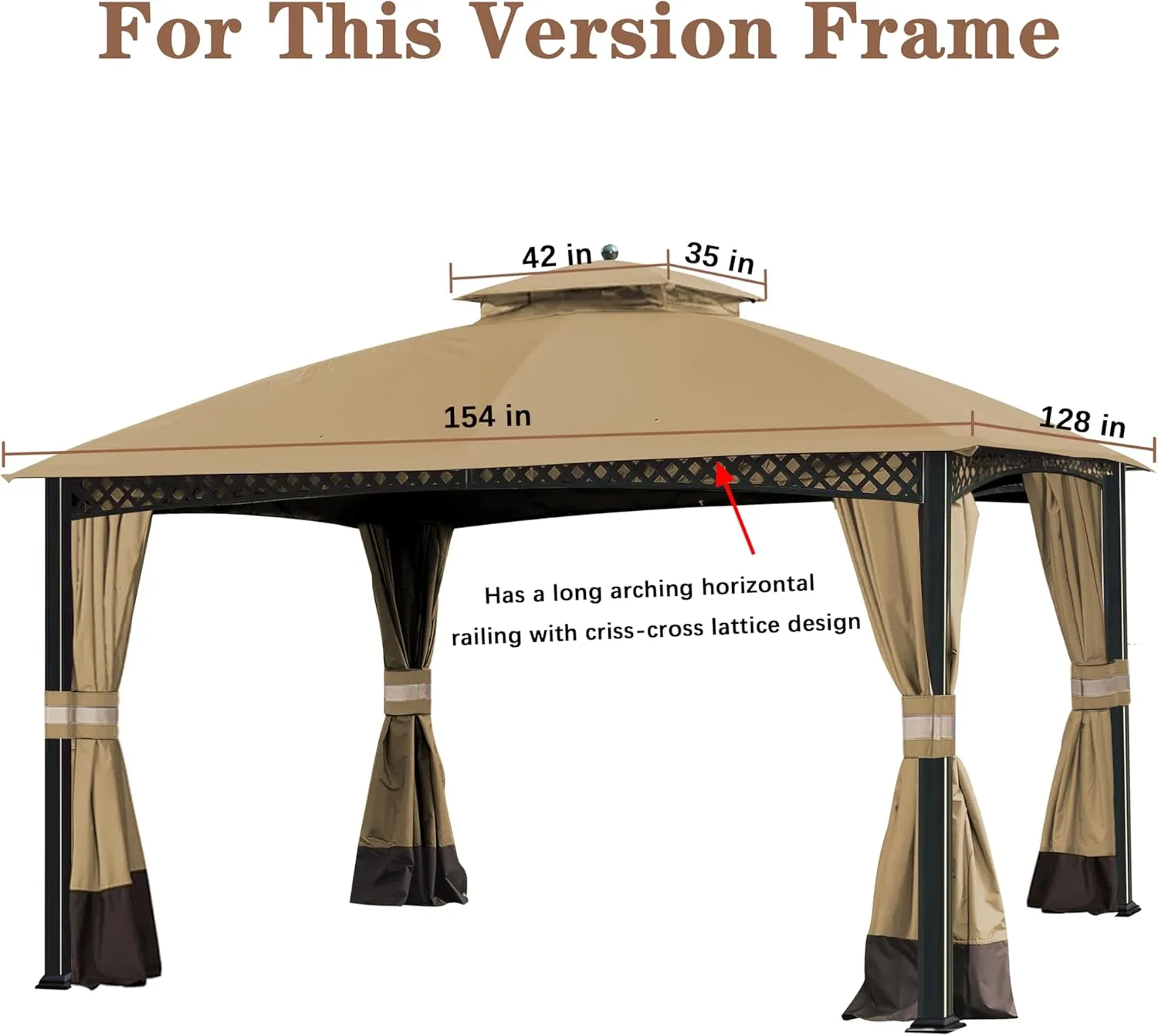 SCOCANOPY Replacement Canopy Cover for Windsor Gazebo L-GZ717PST-C, 810213583,South Hampton Gazebo L-GZ659PST A111011500 (Beige)