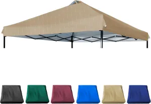SCOCANOPY Replacement Cover with Air Vent for 10x10 Canopy Frame, Canopy Cover ONLY, (Beige Ripstop)