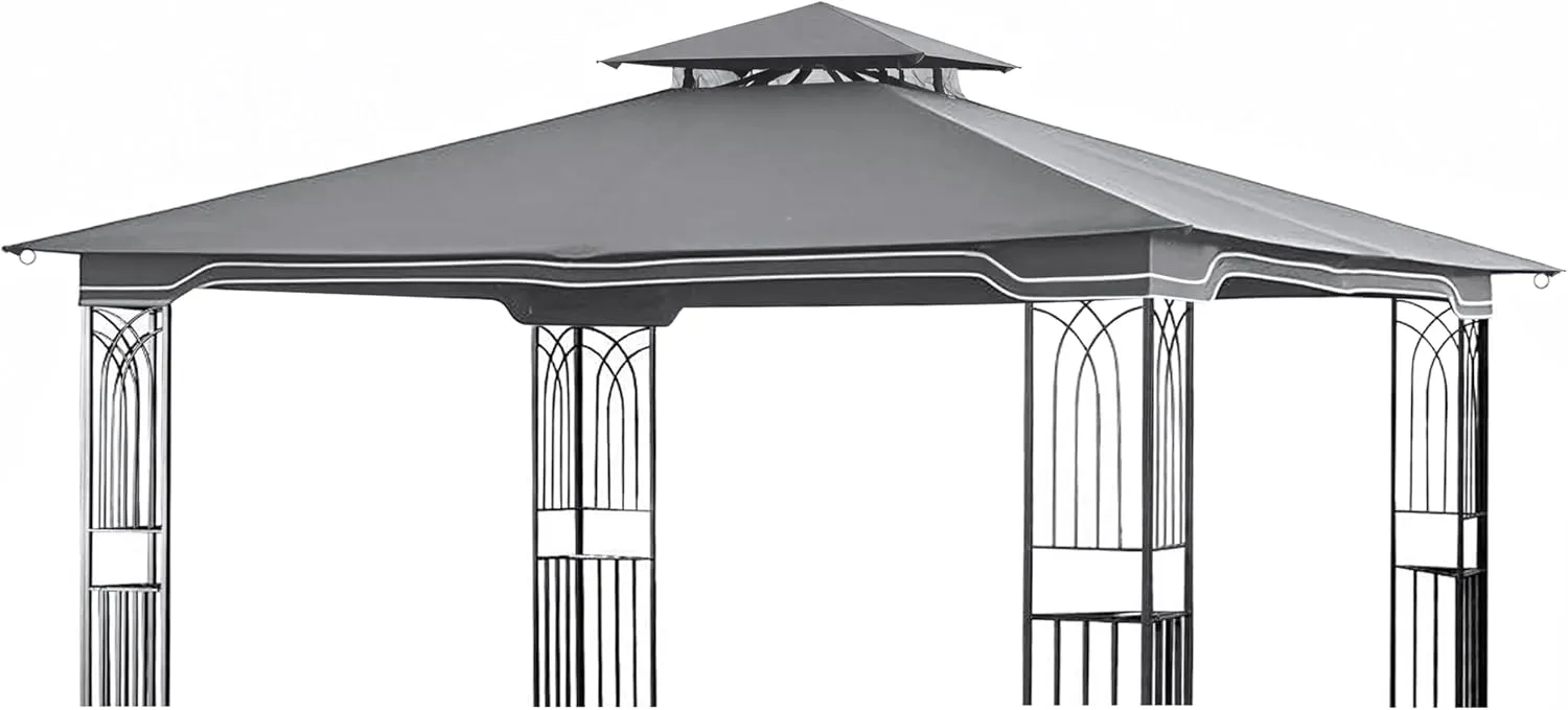 SCOCANOPY Replacement Gazebo Canopy for 10 x 12 Regency II Patio Gazebo Model L-GZ798PST,A101004104,A101004105,(Grey)