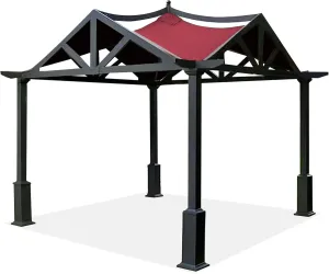 SCOCANOPY Replacement Top Fit for Lowe's Allen Roth 10X10 Ft Gazebo Model #GF-12S039B / GF-9A037X,(Burgundy)