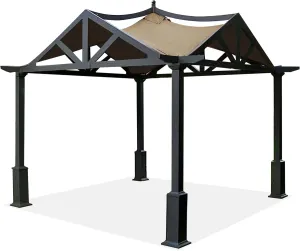 SCOCANOPY Replacement Top Fit for Lowe's Allen Roth 10X10 Ft Gazebo Model #GF-12S039B / GF-9A037X,(Khaki)