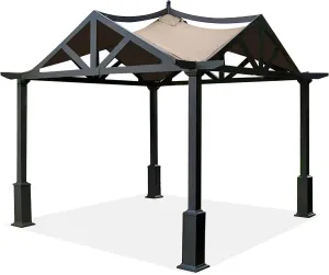 SCOCANOPY Replacement Top Fit for Lowe's Allen Roth 10X10 Ft Gazebo Model #GF-12S039B / GF-9A037X,(Light Beige)