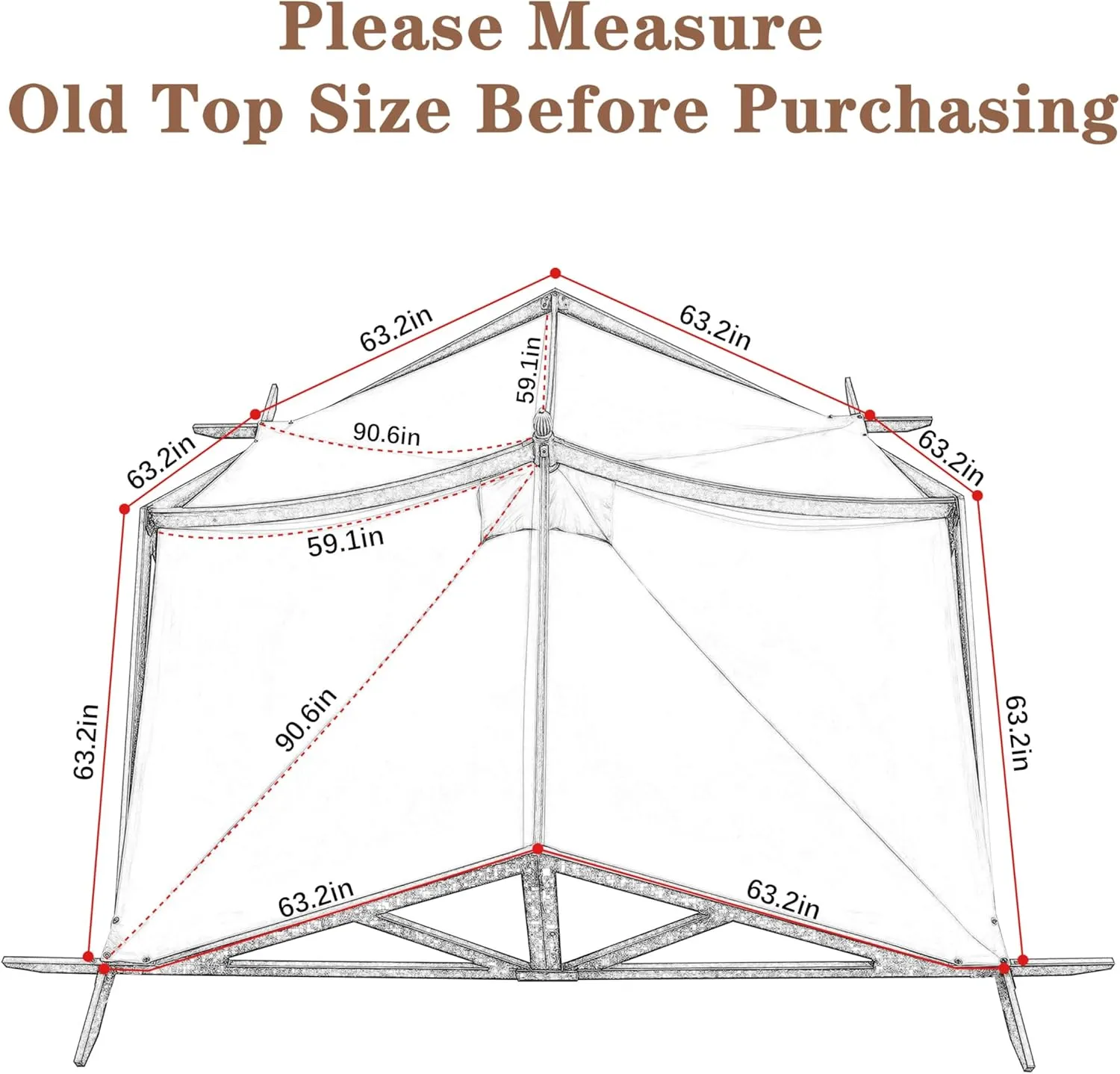 SCOCANOPY Replacement Top Fit for Lowe's Allen Roth 10X10 Ft Gazebo Model #GF-12S039B / GF-9A037X,(Light Beige)