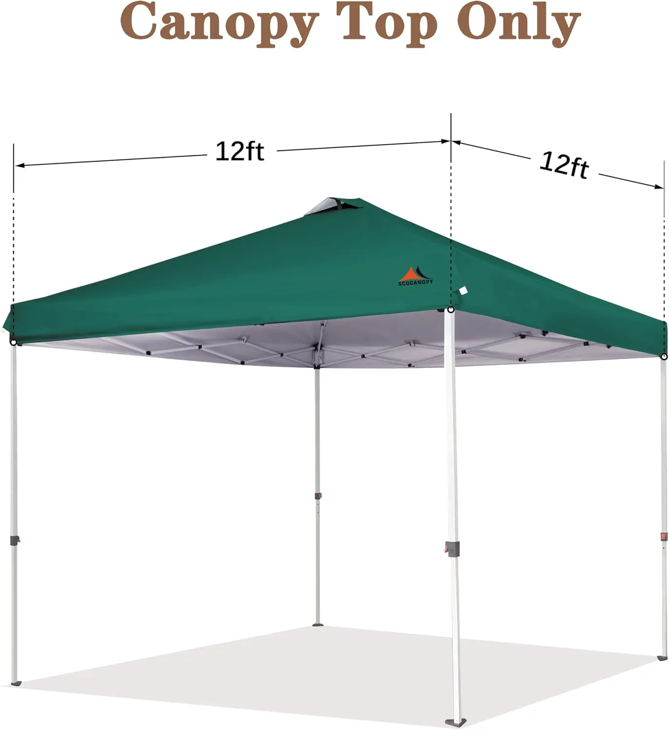 SCOCANOPY Replacement Top with Air Vent for 12x12 Canopy Frame, Canopy Cover ONLY, (Forest Green)