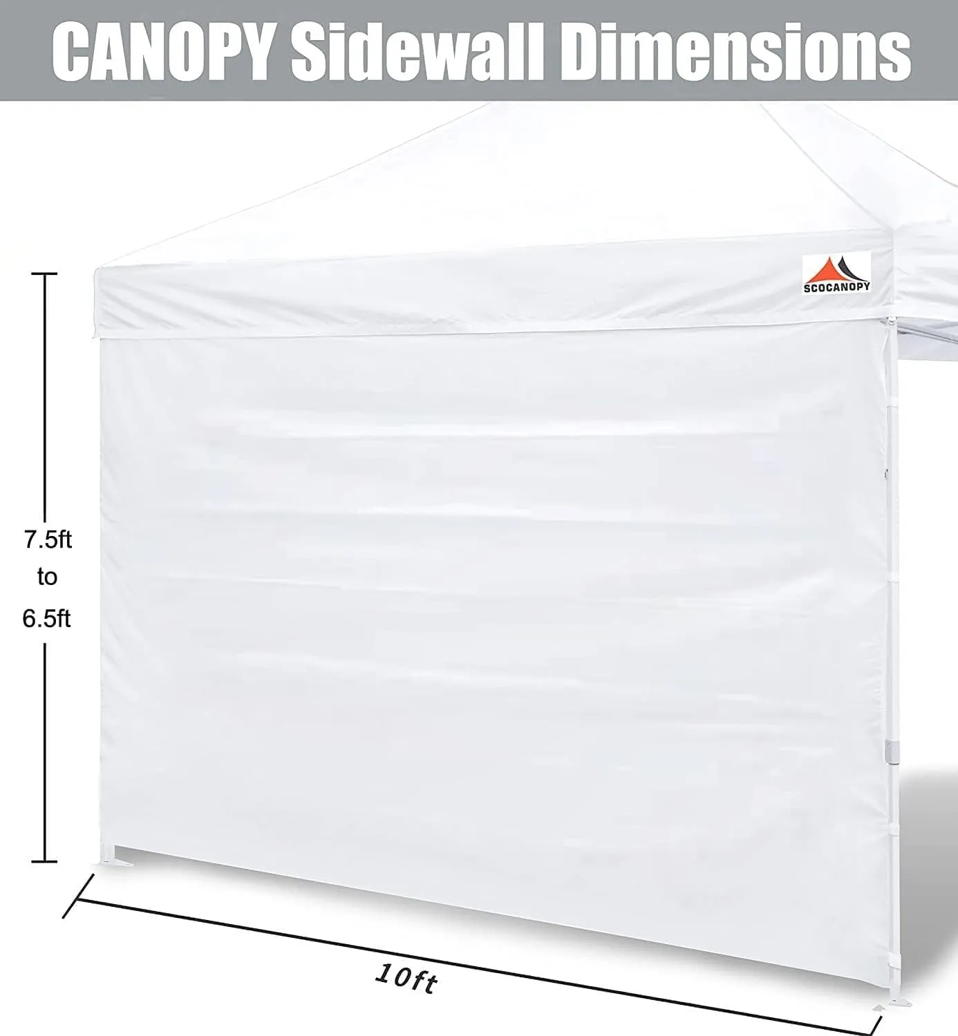 SCOCANOPY Sidewalls for 10x10 Canopy Frame, 3 Pack SunWalls Only,White