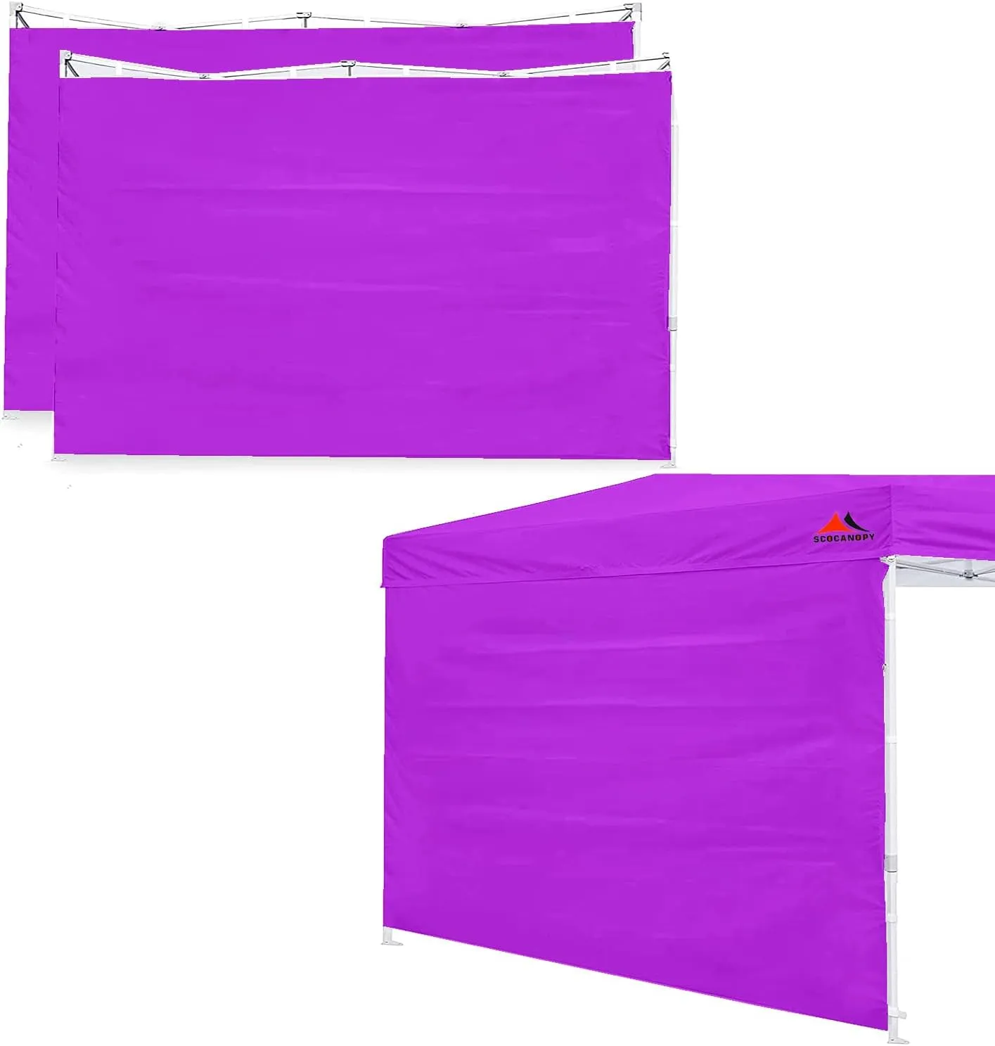 SCOCANOPY SunWall for 12x12 Pop Up Canopy Frame, 3 Pack SideWall Only (Purple)