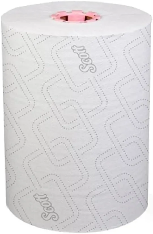 Scott Professional Pro Slimroll Hard Roll Paper Towels, Bulk (47032), Absorbency Pockets, White, for ScottBrand Pink Core Dispensers (6 Rolls at 580' Each, 3,480'/Case)