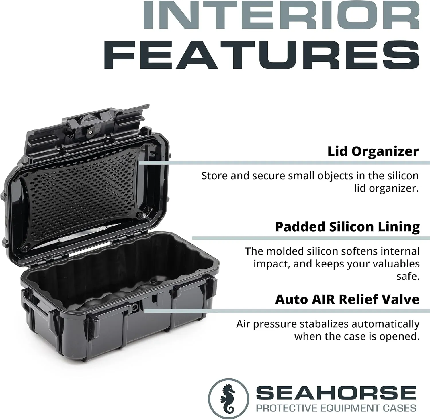 Seahorse 57 Portable Waterproof Dry Box Protective Case - Travel Safe/Mil Spec / IP67 Waterproof/USA Made - for Cameras, Action Cams, Ammunition, Rifle Ammo, Marine (Orange) (SE57OR)