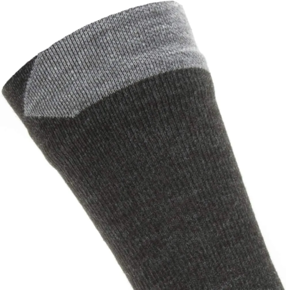 SEALSKINZ Unisex Waterproof All Weather Mid Length Sock, Black/Grey Marl, Small