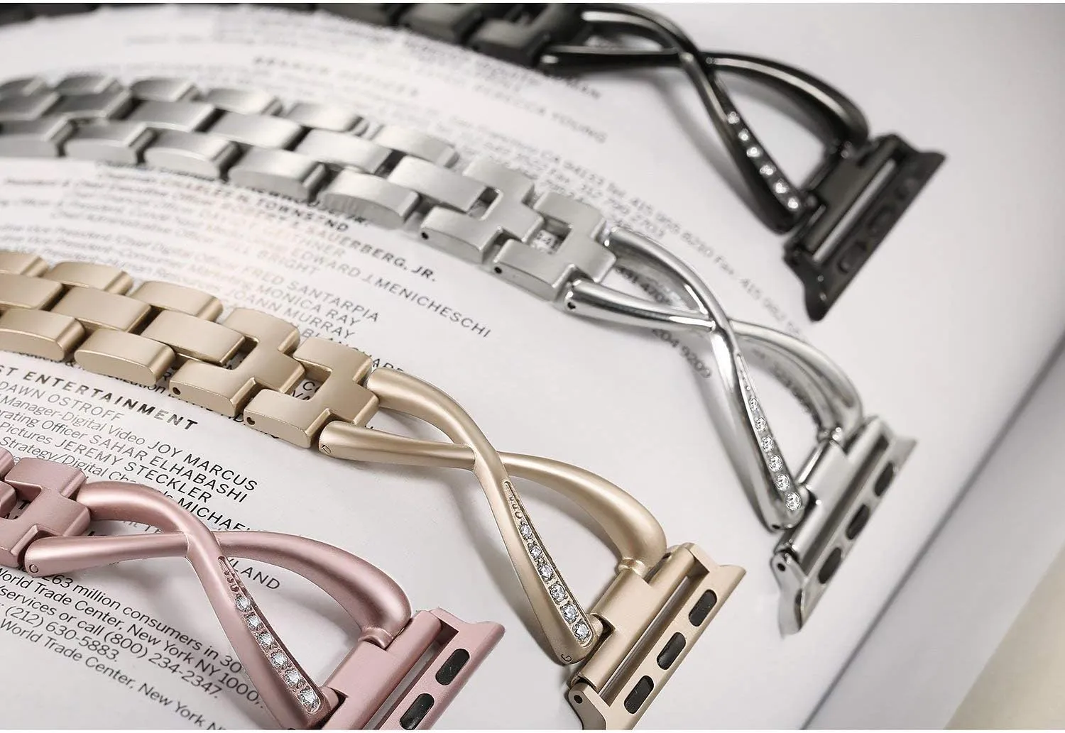 Secbolt Bands Compatible with Apple Watch Band 38mm 40mm 41mm 42mm 44mm 45mm 46mm 49mm Iwatch SE Series 10/9/8/7/6/5/4/3/2/1 Women Dressy Jewelry Stainless Steel Accessories Wristband Strap