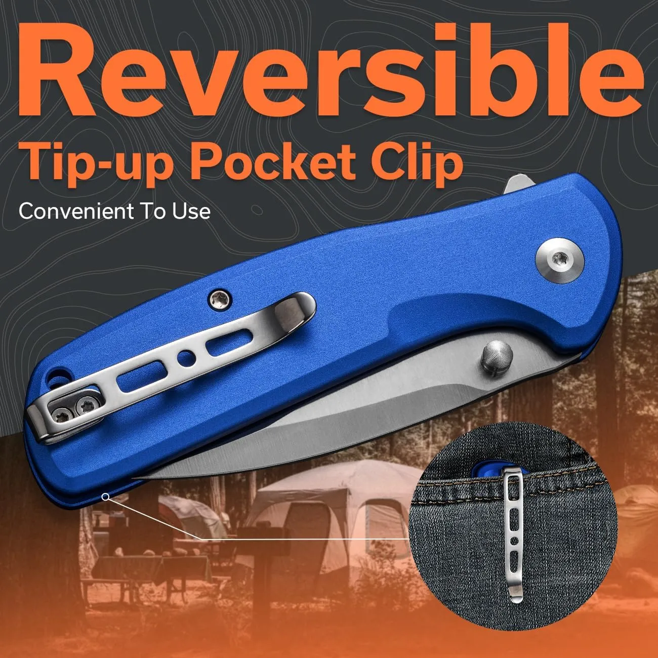 SENCUT ArcBlast Button Lock Knife for EDC, Folding Pocket knife with Aircraft-grade Aluminum Handle and 2.98" 9Cr18MoV Blade, Outdoor Gift for Men and Women S22043B-3 (Blue)
