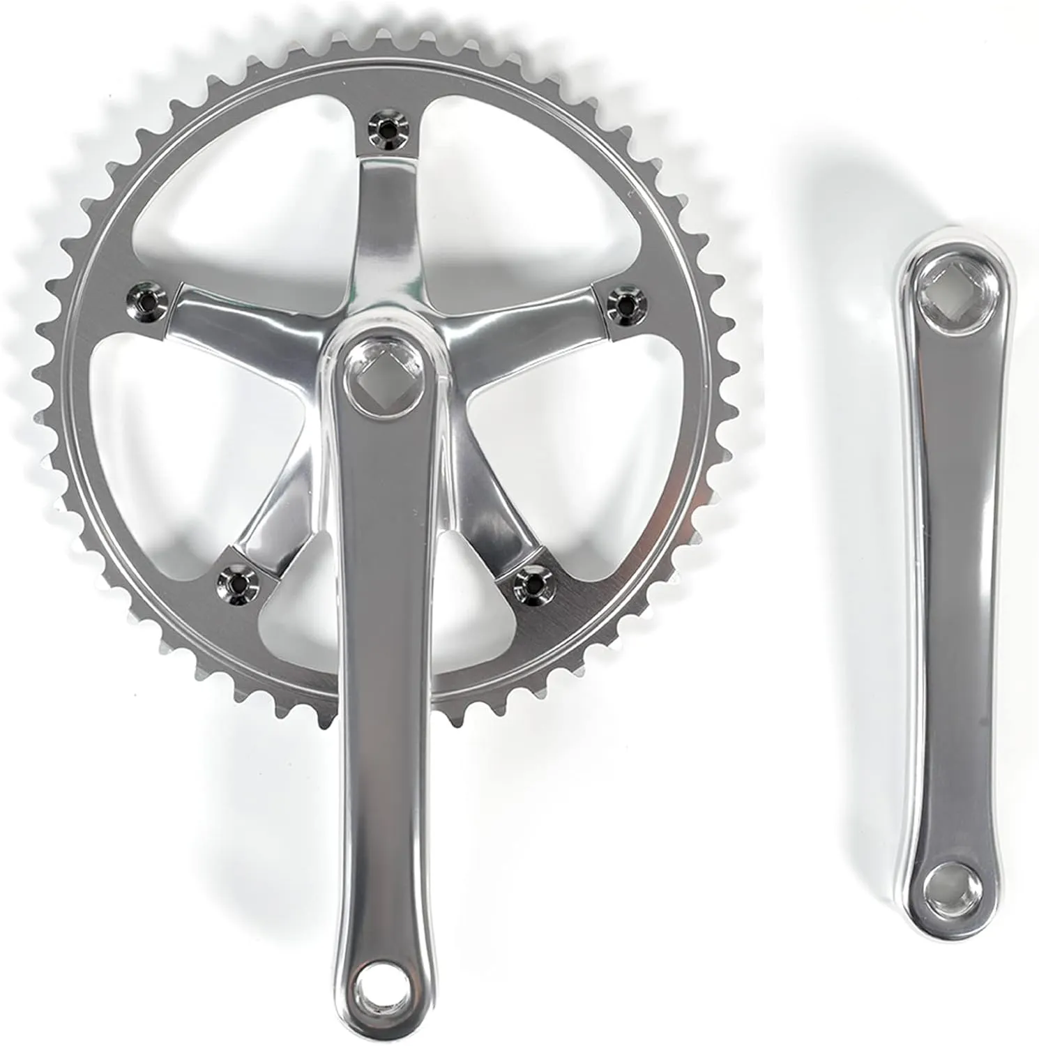 SENQI Single Speed Bicycle Crankset for Fixed Gear Bikes and Folding Bikes Aluminum Alloy Bike Crank 49T 170mm BCD144mm