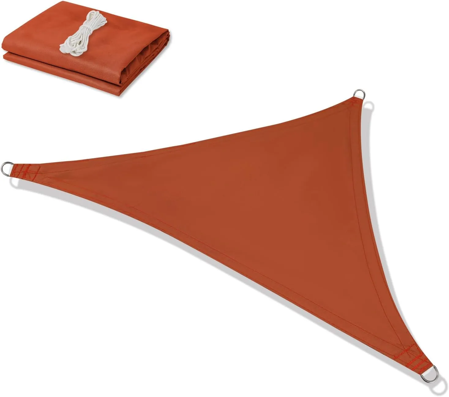 Shade Sail Waterproof Sun Canopy Triangle 6'5''x 6'5''x 6'5'' Shade Sails UV Block for Patio Backyard Lawn Yard in Color Rust Red