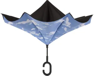 ShedRain Unbelievabrella Inverted, Upside Down, Windproof & Rainproof Car Umbrella - Hands Free C-Shape Handle - Heavy Duty, Double Layer Reverse Canopy Protects Men & Women Outdoors from Wind & Rain
