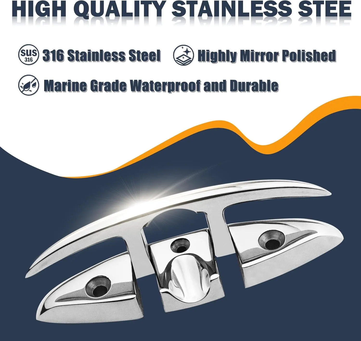 SHENGHUISS Folding Boat Cleat 316 Stainless Steel Cleat Flip Up Boat Dock Cleats (5"/6"/8")