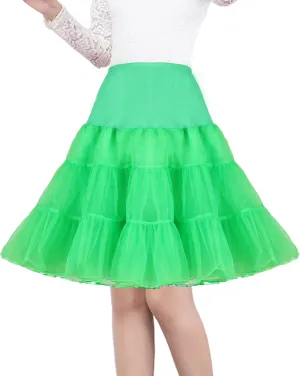 Shimaly® Women's 50s Vintage Petticoat 26" Crinoline Rockabilly Tutu Skirt Slip S-3XL
