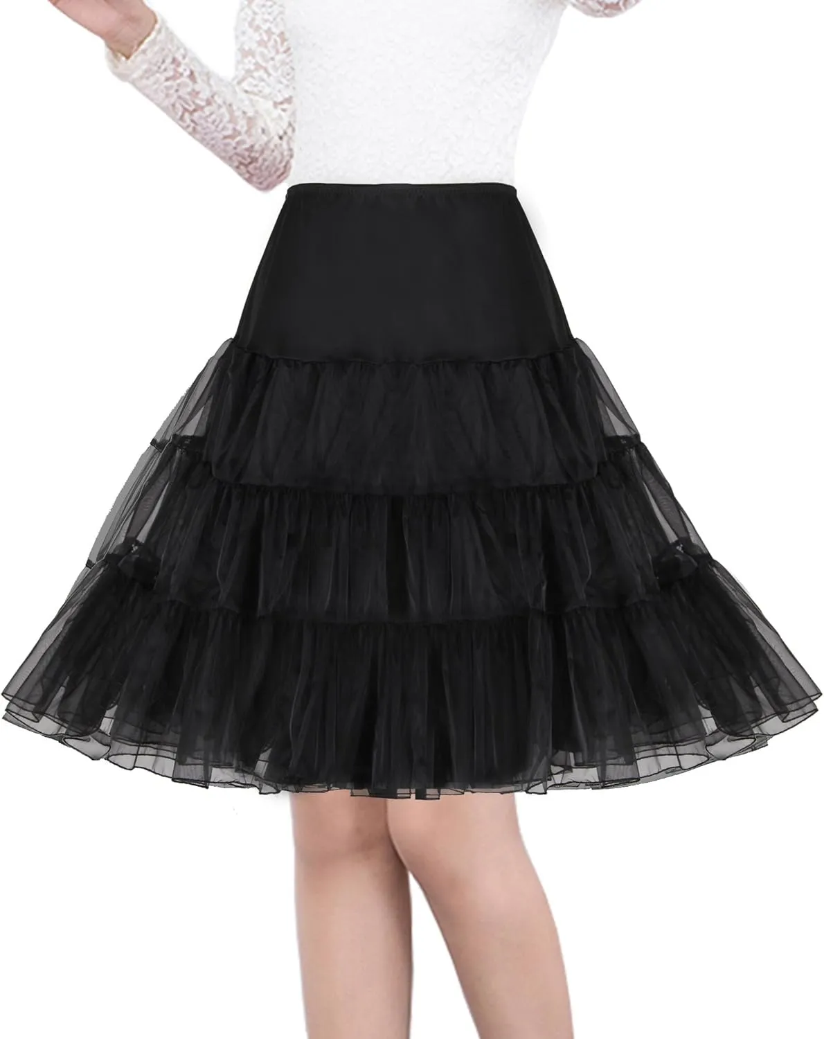 Shimaly® Women's 50s Vintage Petticoat 26" Crinoline Rockabilly Tutu Skirt Slip S-3XL