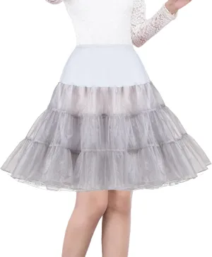 Shimaly® Women's 50s Vintage Petticoat 26" Crinoline Rockabilly Tutu Skirt Slip S-3XL