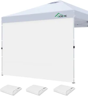 Sidewalls for 10x10 Pop Up Canopy, 210D Polyester Waterproof Canopy Sidewalls with UV Protection, Sunwall Only (White, 10X10 3PCS)