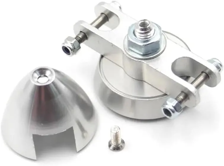 Silver Aluminum Alloy Folding Propeller Spinner Cover D28 D33 D38 D43 D48mm Shaft Diameter 3.0/3.17/4.0/5.0mm for RC Glider DIY (1PC D38 5.0mm)