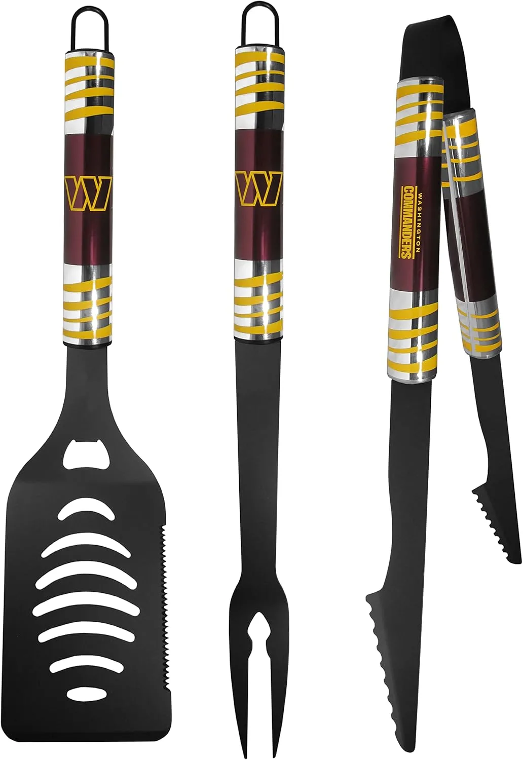 Siskiyou Sports NFL Washington Commanders 3 pc Black Tailgater BBQ Set, One Size
