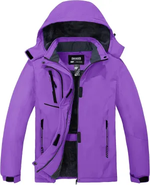 Skieer Women's Ski Jacket Waterproof Windproof Snowboard Jacket Warm Hooded Winter Coat