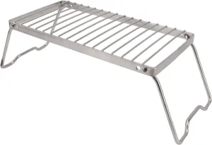 Small Folding Campfire Grill Stainless Steel Firepit Grill Grate, Portable Camping Grill for Outdoor Cooking Backpacking Hiking Picnics BBQ