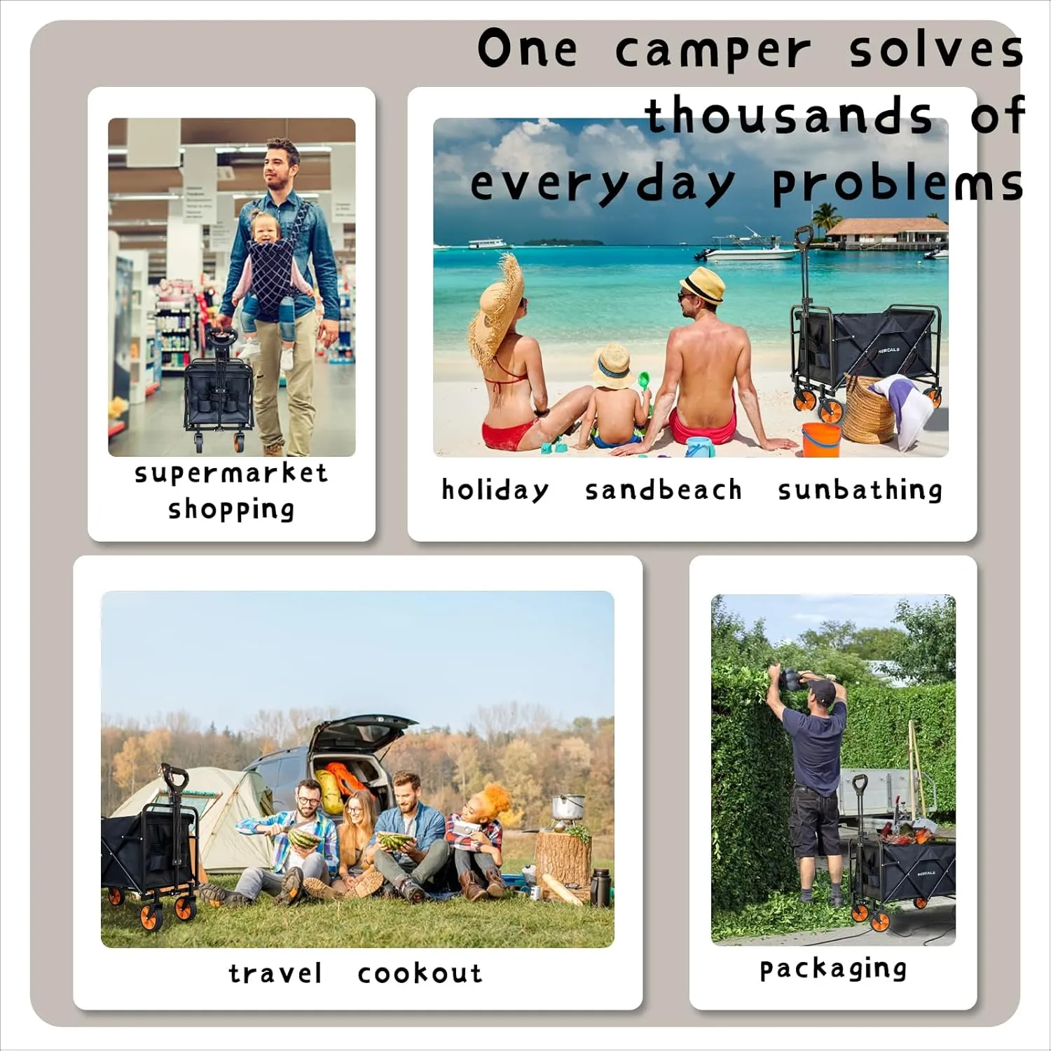 Small Tall Wagon Carts Collapsible/Folding/Foldable/for Apartment/Grocery/Travel/Camping/Shopping/Outdoor/Lightweight & Portable