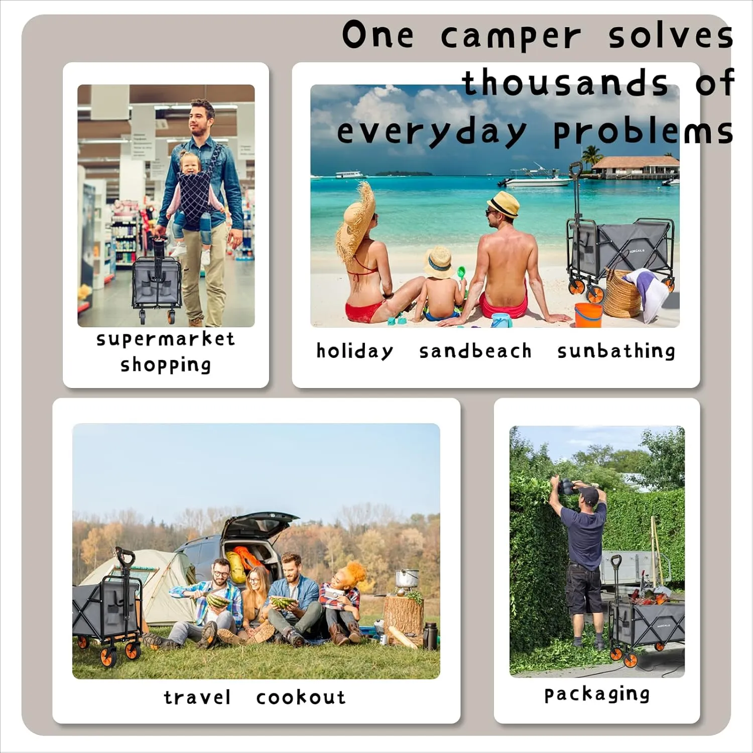 Small Tall Wagon Carts Collapsible/Folding/Foldable/for Apartment/Grocery/Travel/Camping/Shopping/Outdoor/Lightweight & Portable
