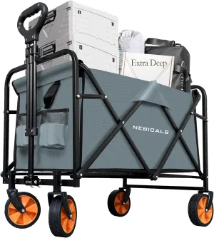 Small Tall Wagon Carts Collapsible/Folding/Foldable/for Apartment/Grocery/Travel/Camping/Shopping/Outdoor/Lightweight & Portable