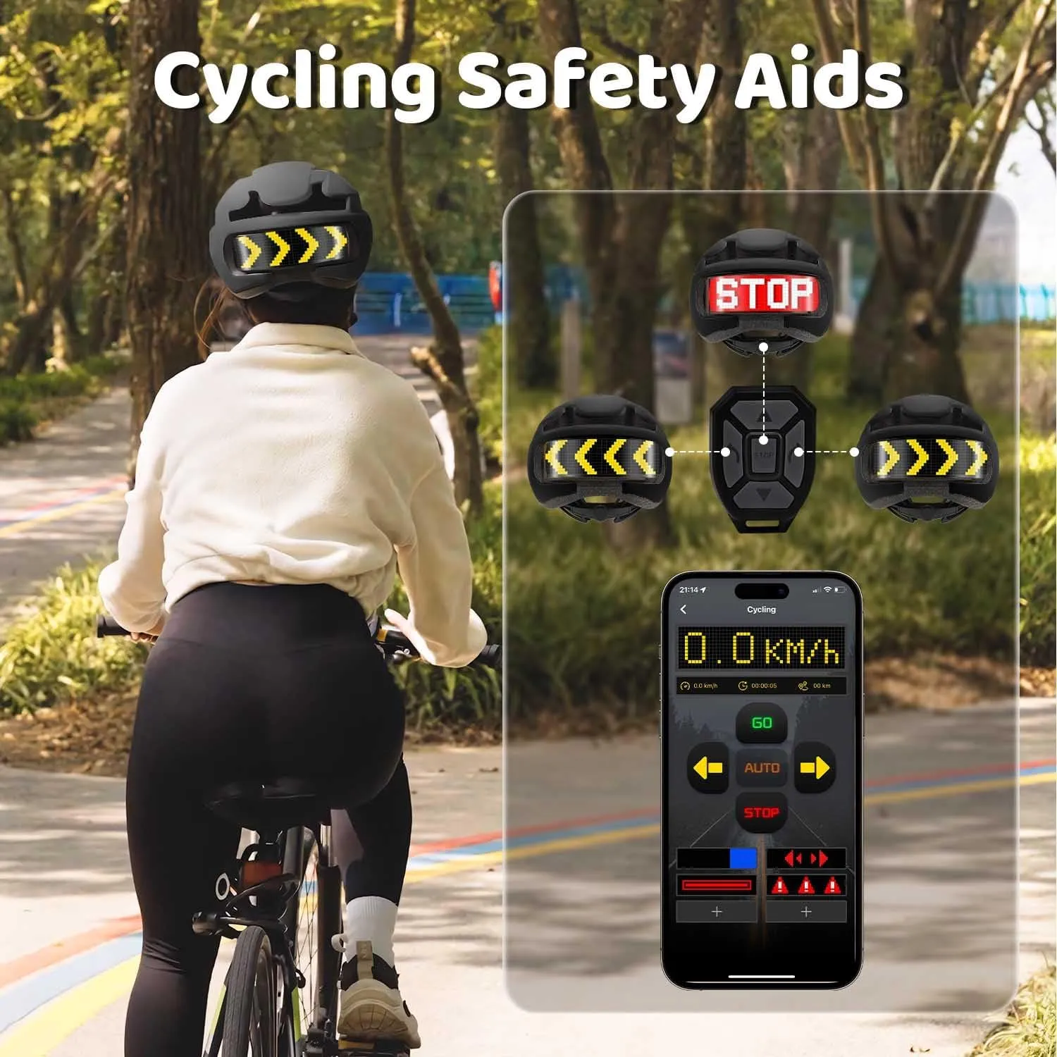 Smart Bike Helmet,Bicycle Helmet for Adults Teens with Personalized LED Lights,DIY Helmet with APP and Remote Control.(Men/Women)