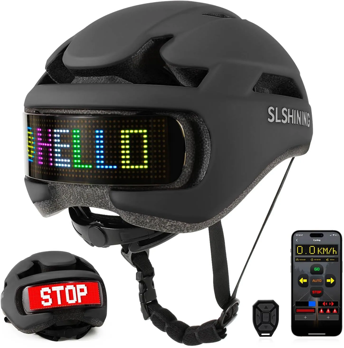 Smart Bike Helmet,Bicycle Helmet for Adults Teens with Personalized LED Lights,DIY Helmet with APP and Remote Control.(Men/Women)