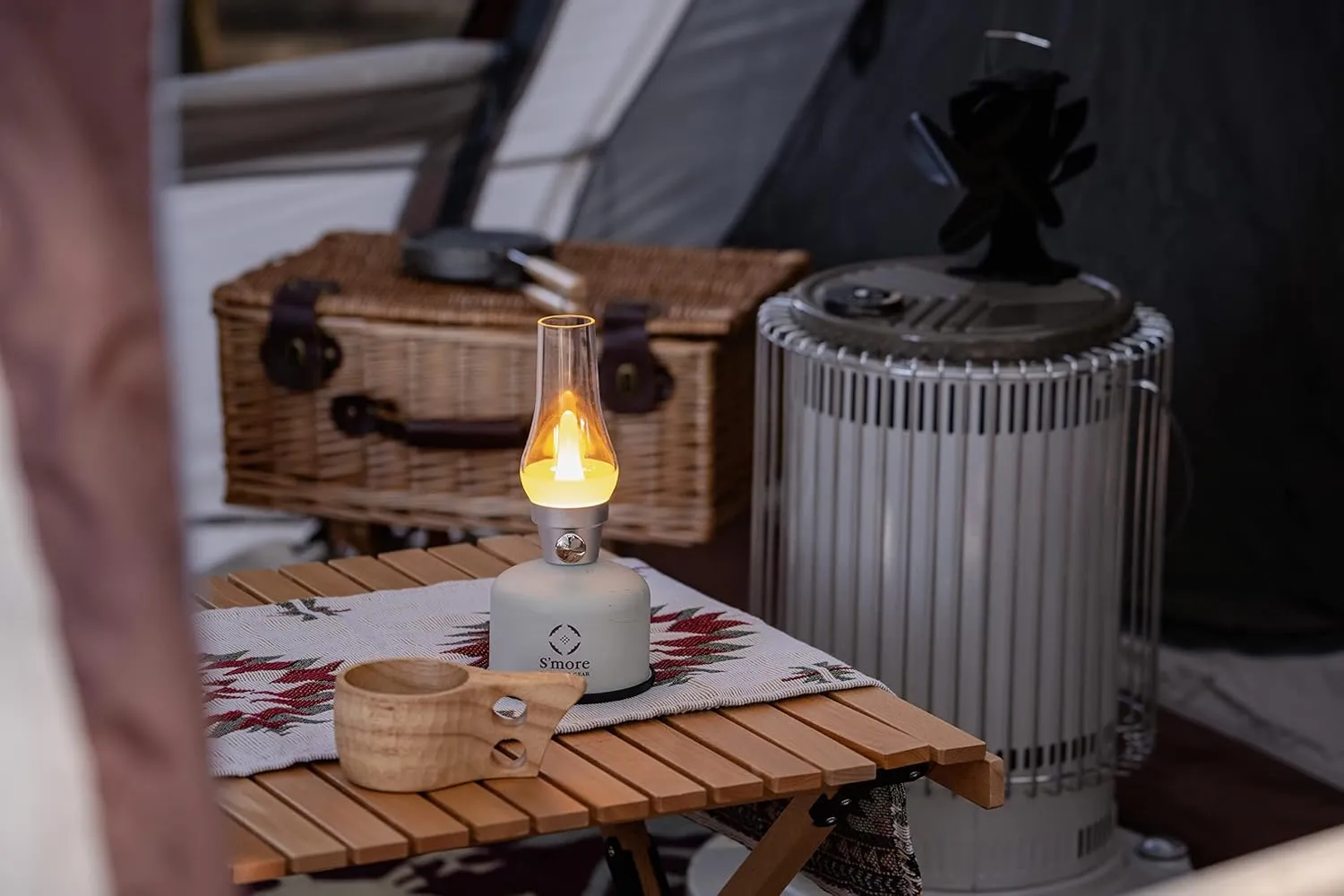 S'more Woodi Roll Table, Camping Table, Wood Roll Table, Wooden, Outdoor Table, Folding (23.6 inches (60 cm)
