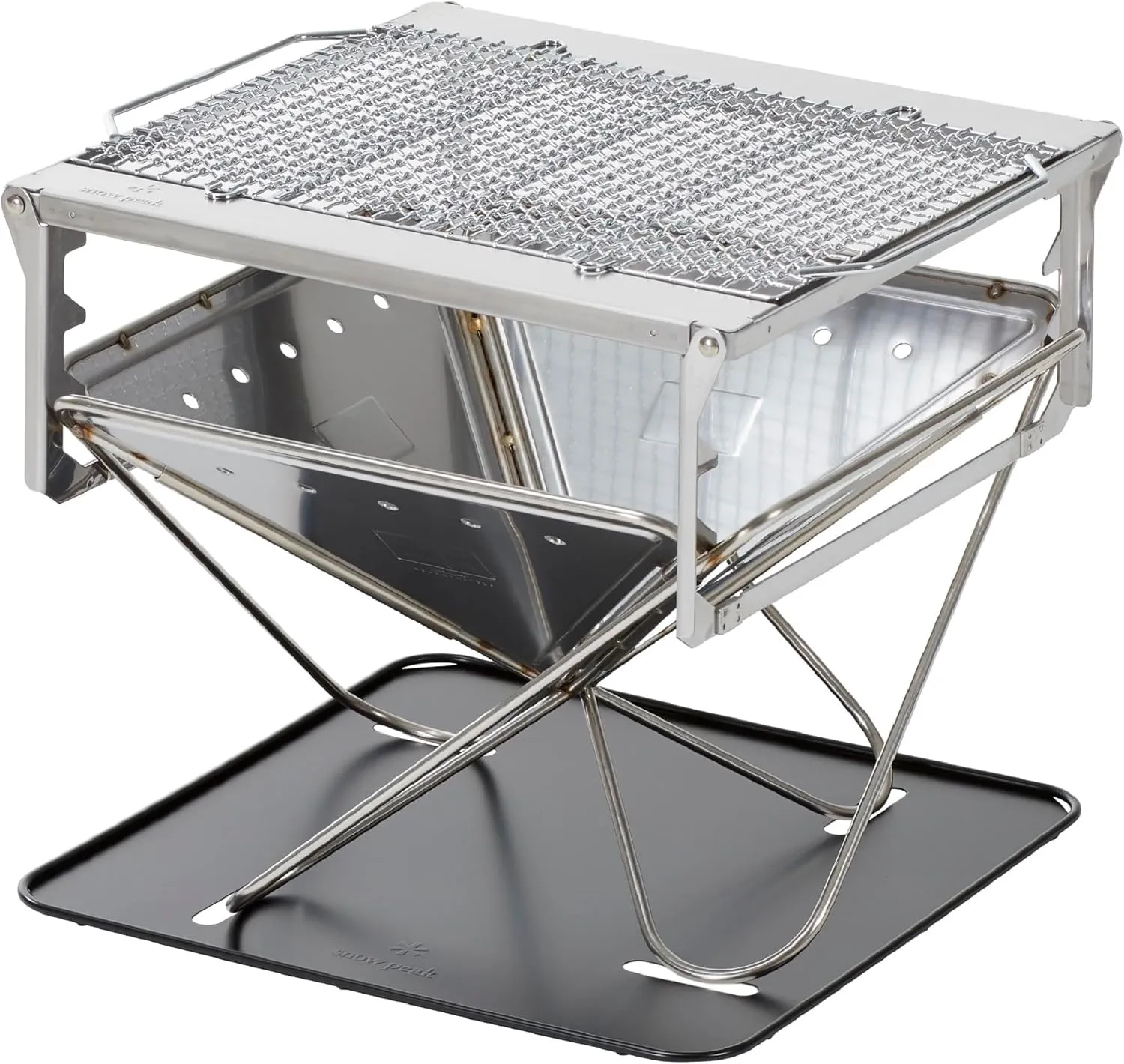 Snow Peak Takibi Fire & Grill, Stainless Steel, Durable, Portable, Foldable, Backyards, Patios, Camping, 5 Piece Set