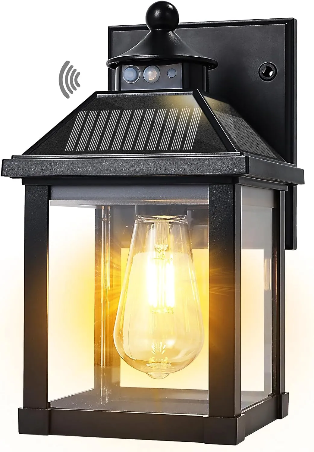 Solar Wall Lights Outdoor, Dusk to Dawn Porch Lights Fixture, Motion Sensor Exterior Solar Sconce Waterproof with 3 Lighting Modes Wall Mounted for Garage Patio Front Door Backyard Entryway