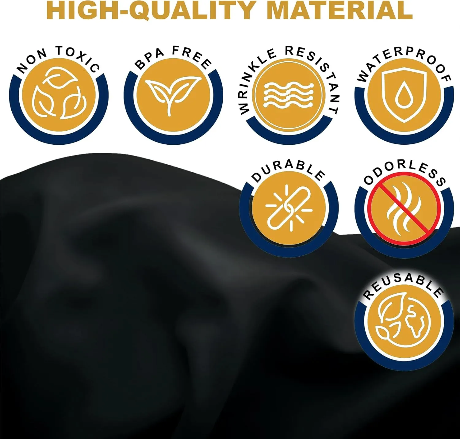 Sonluma 12 Pack 108" X 54" Black Premium Disposable Plastic Tablecloth for 8ft Long Rectangle Tables, Waterproof Covers for Indoor or Outdoor Events & Parties