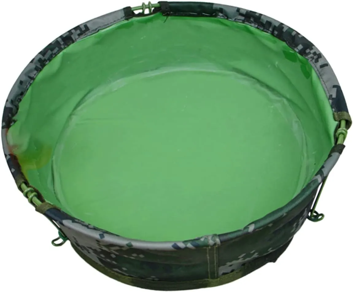 Sosoport Stable Pot-Shape Collapsible Basin Portable Camping Sink Drain for Hiking Travel BBQ and Emergencies Random