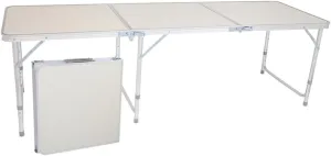 sowinkel Durable and Lightweight Folding Table - Multi-Purpose Aluminum Alloy Table with Adjustable Height Perfect for Home Office and Outdoor Events -80 x 60 x 70cm White Finish