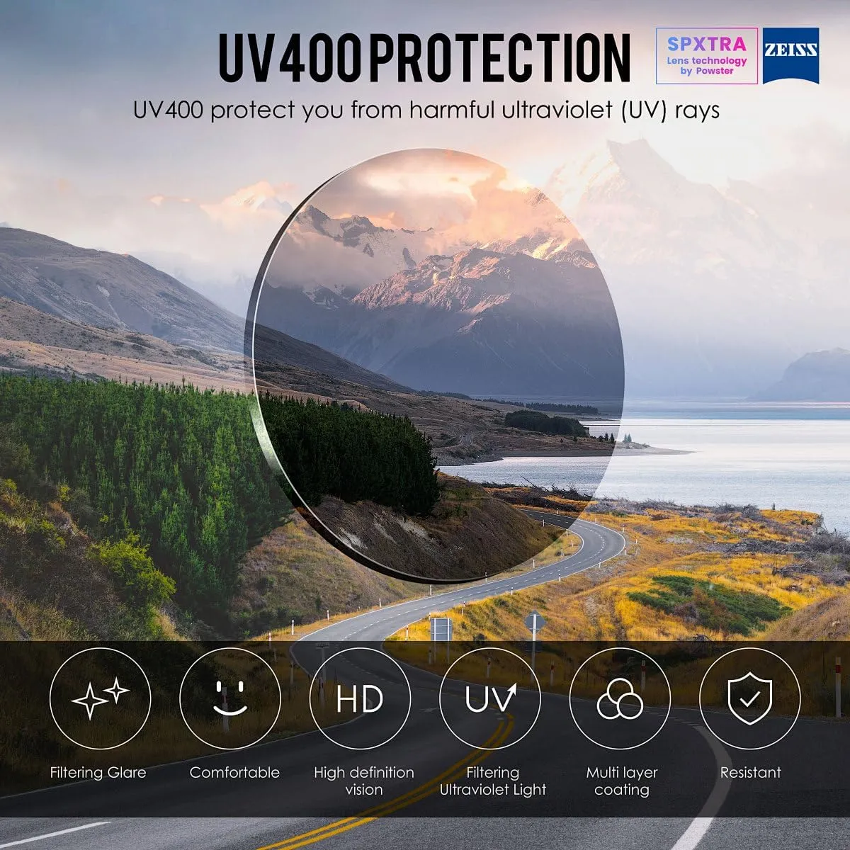 Sports Cycling Sunglasses for Men and Women Interchangeable Six coated lenses UV 400 TR90 Protection Sunglasses