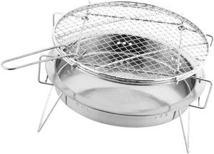 Stainless Steel Barbecue Grill Mini Bbq Tools Set Folding for Outdoor Camping for Park and Garden Bbq