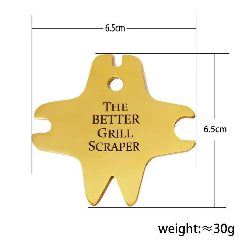 Stainless Steel Barbecue Grill Scraper – Heavy-Duty Cleaning Tool for BBQ Grates
