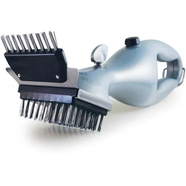 Stainless Steel BBQ Cleaning Brush Handheld Grill Cleaning Brush Barbecue Cleaning Tool Gray