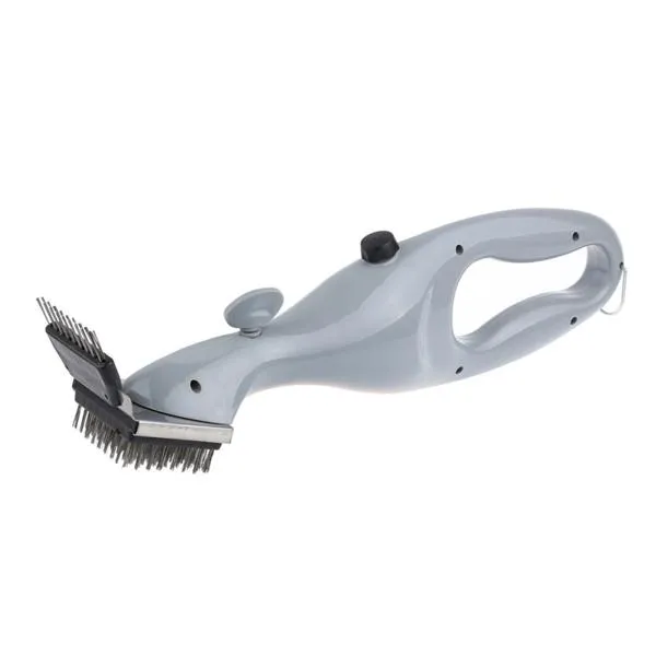 Stainless Steel BBQ Cleaning Brush Handheld Grill Cleaning Brush Barbecue Cleaning Tool Gray