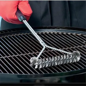Stainless Steel BBQ Grill Brush - Heavy Duty Cleaner for Grills