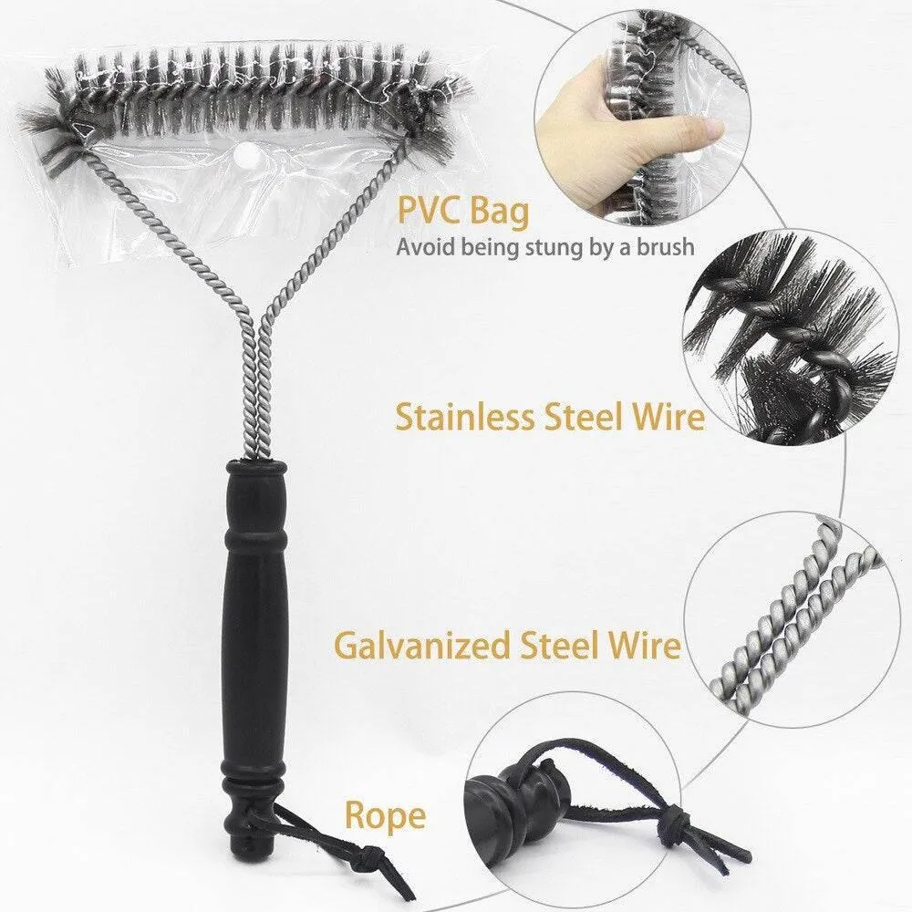 Stainless Steel BBQ Grill Brush - Heavy Duty Cleaner for Grills
