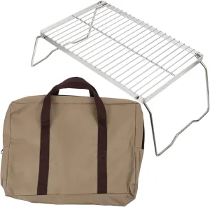 Stainless Steel Folding Barbecue Grill Portable Outdoor Campfire Grill for Camping Picnics and Tailgating Compact with Carrying Bag