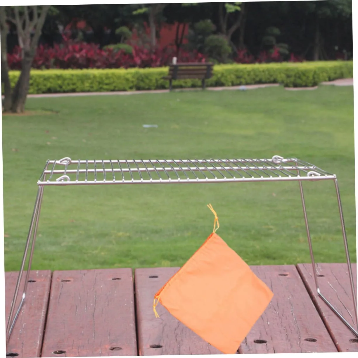Stainless Steel Folding Bbq Grill Portable Mini Barbecue Rack Grilling Tray Park Grill Basket Barbecue Accessories